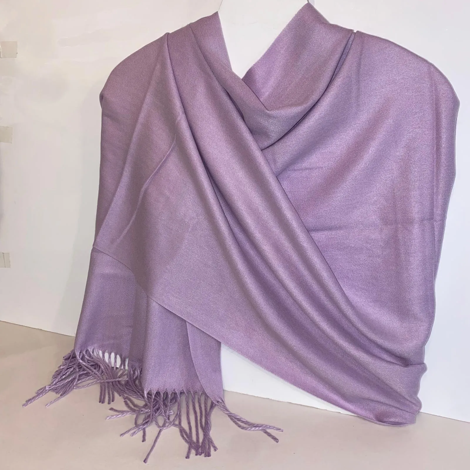 Aggie Cashmere Mix Wrap - Pale Mauve