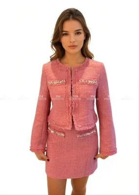 Amira Pink Tweed Suit