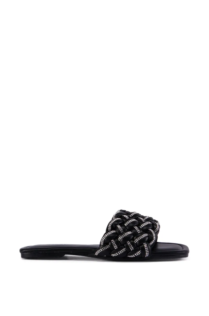 AZALEA WANG BARRON BLACK FLATFORM SLIDE