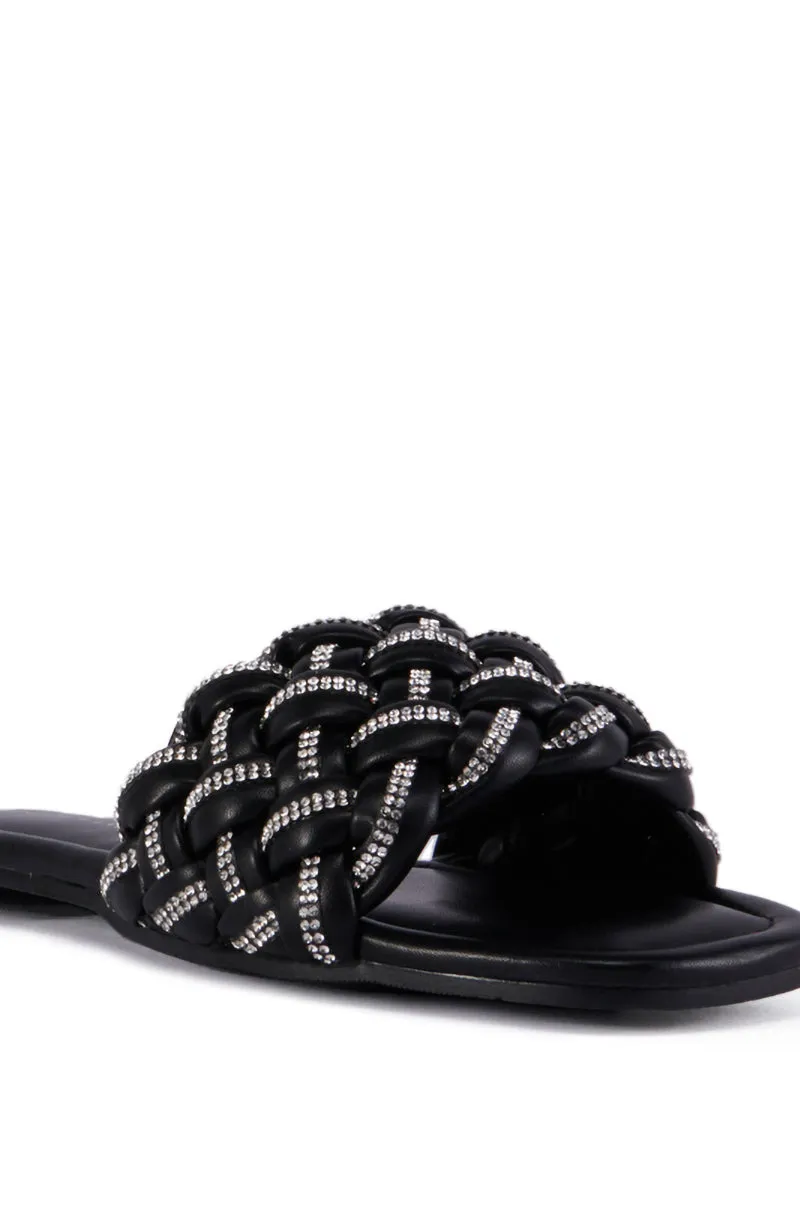 AZALEA WANG BARRON BLACK FLATFORM SLIDE