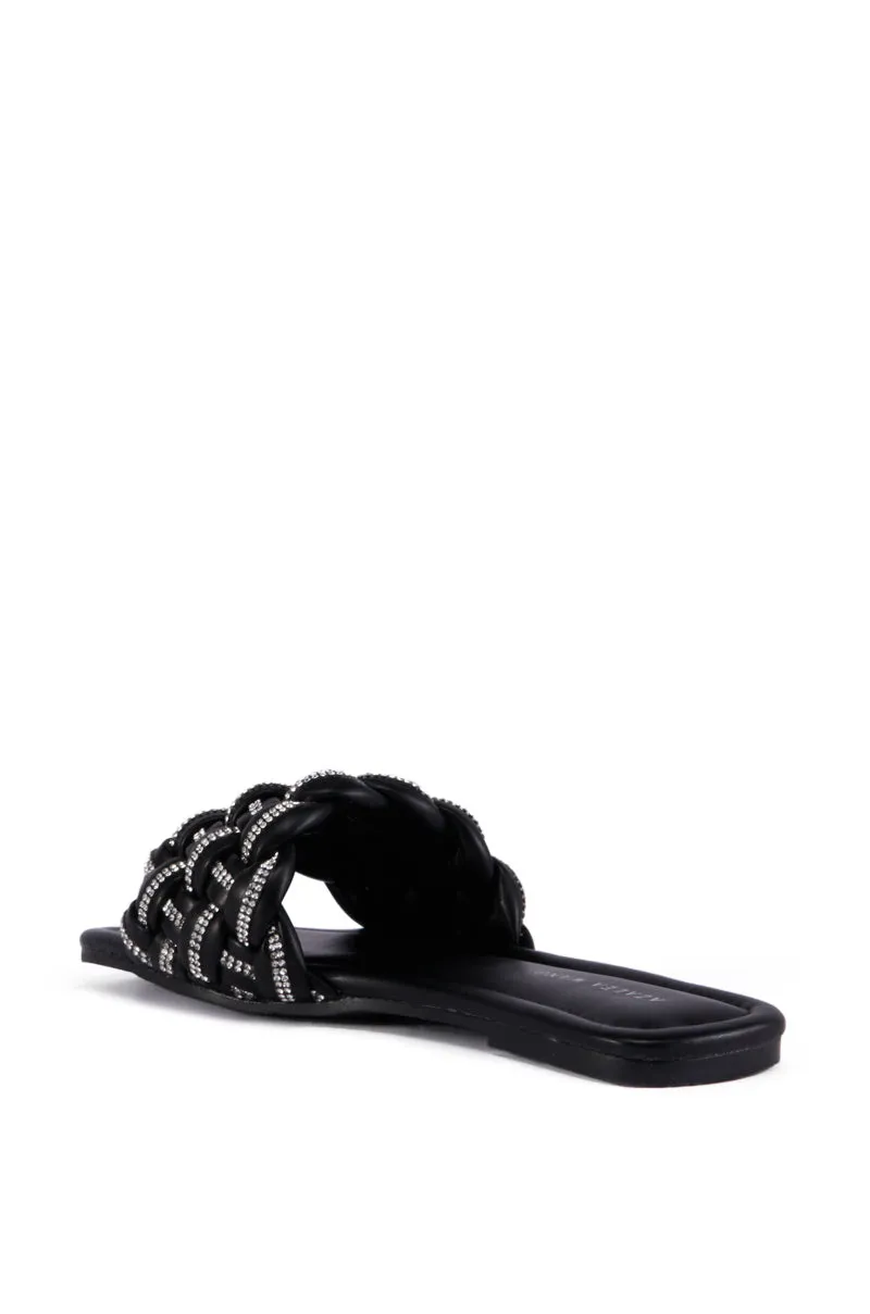 AZALEA WANG BARRON BLACK FLATFORM SLIDE