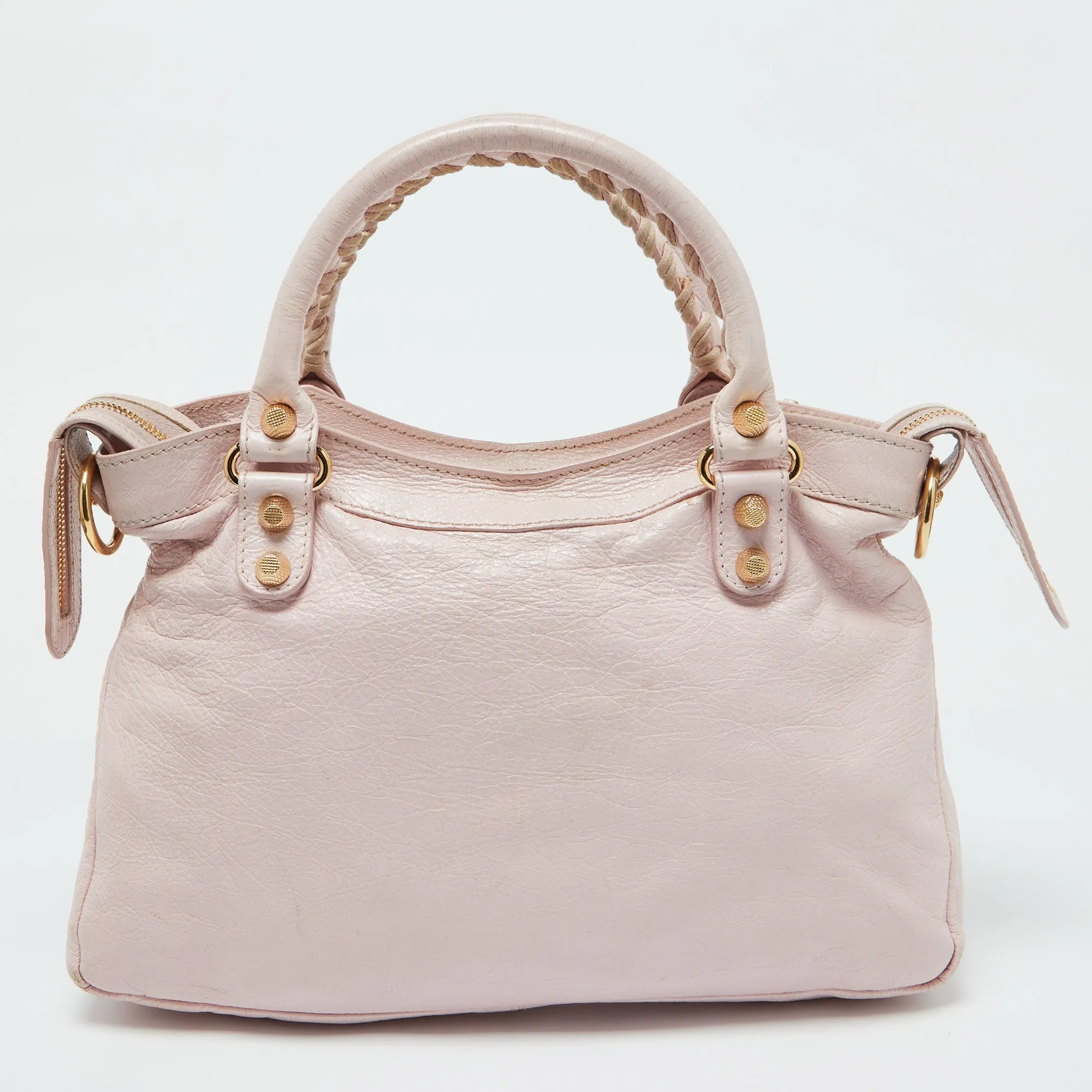 BALENCIAGA Rouse Poudre Leather RGH Town Bag