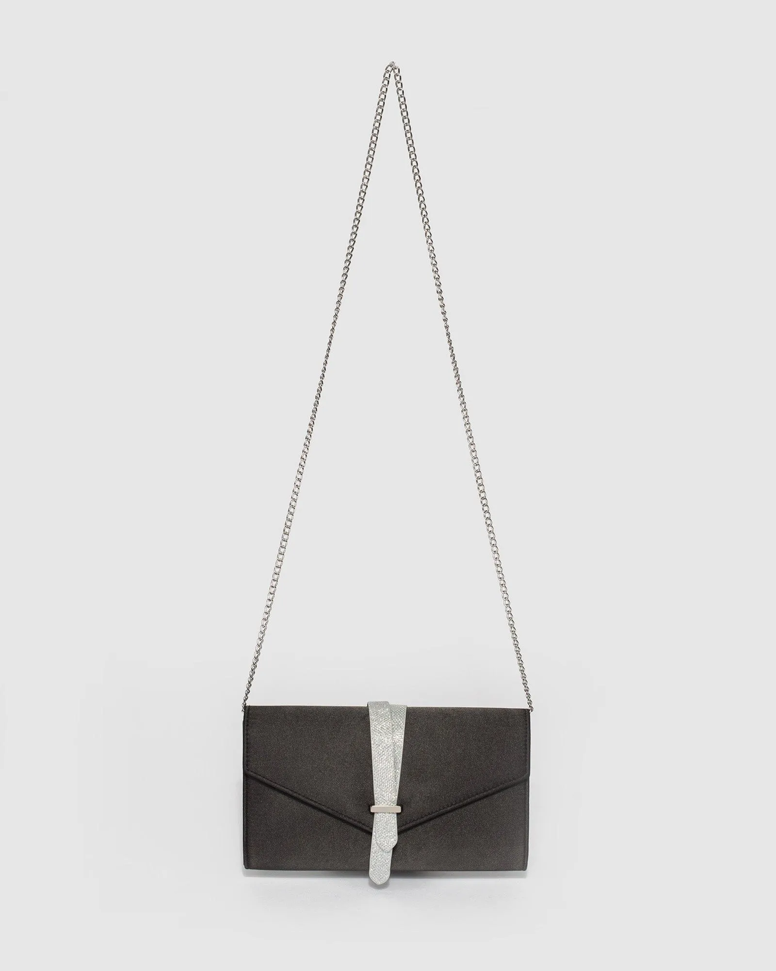 Black Sophia Envelope Clutch Bag