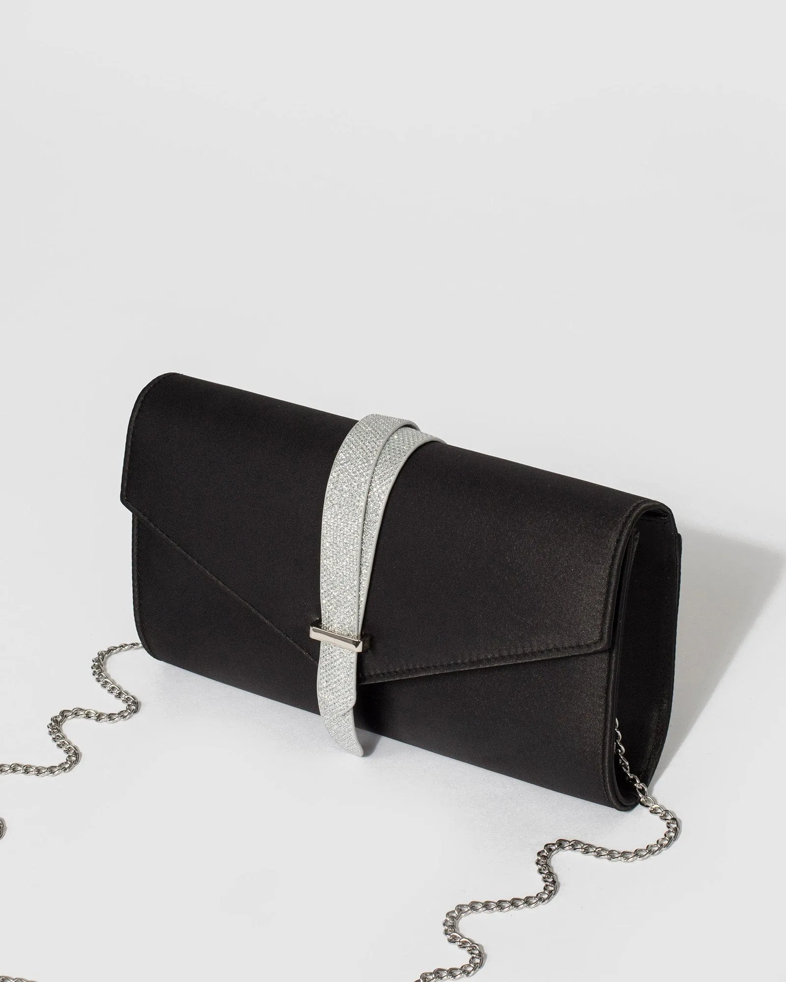 Black Sophia Envelope Clutch Bag