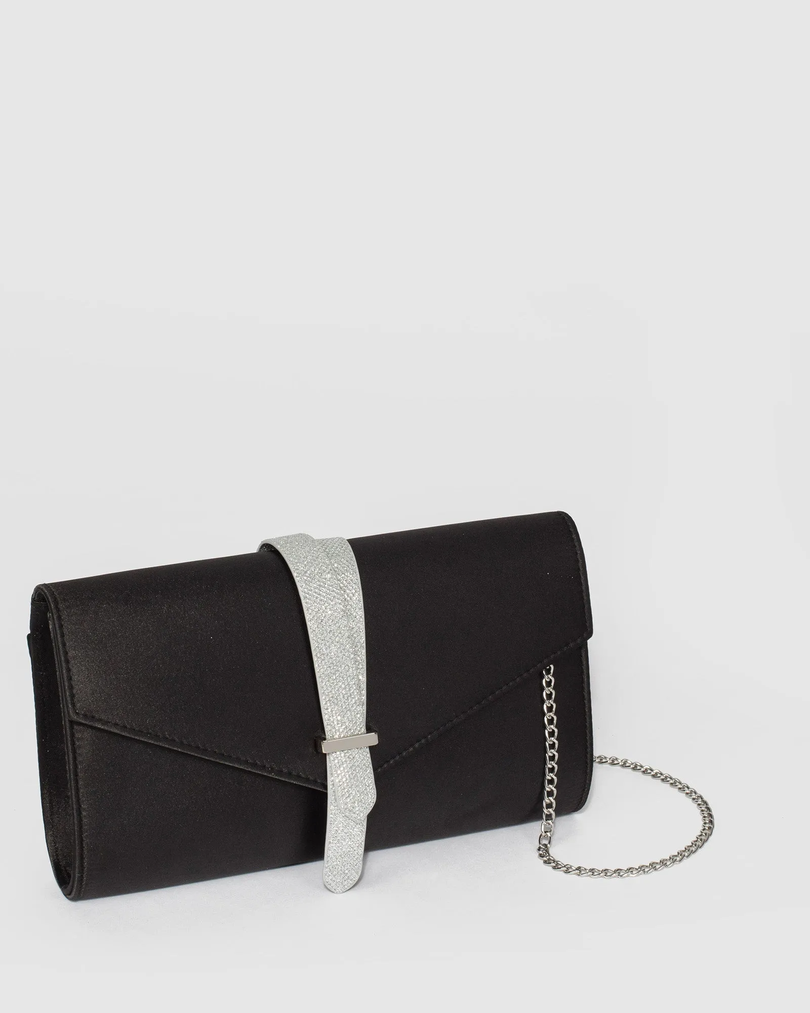 Black Sophia Envelope Clutch Bag