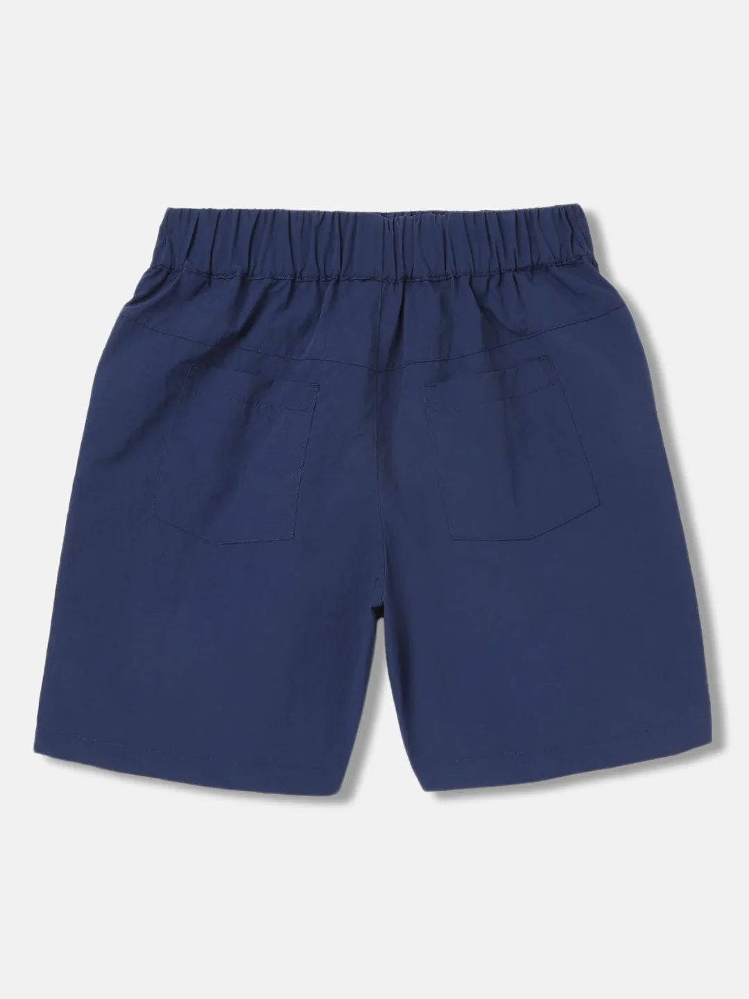 Blue Giraffe Boys Navy Blue Solid Regular Fit Mid-Rise Shorts