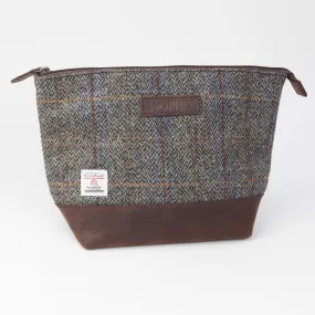 Brown Harris Tweed Triangle Washbag - Toiletries Bag