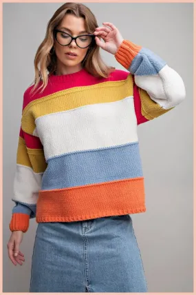 Colorblock Cozy Knit Sweater