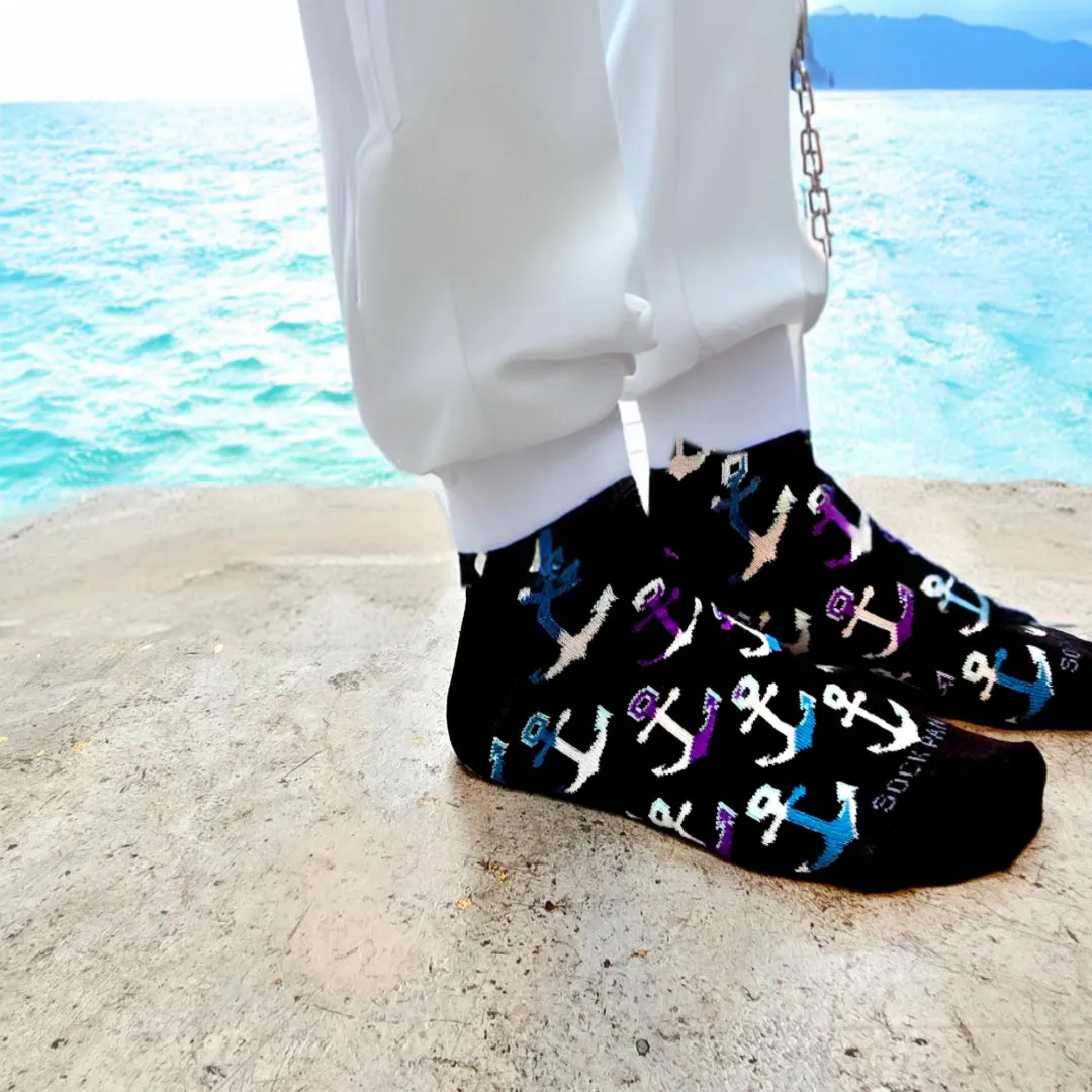 Colorful Anchor Pattern Socks from the Sock Panda