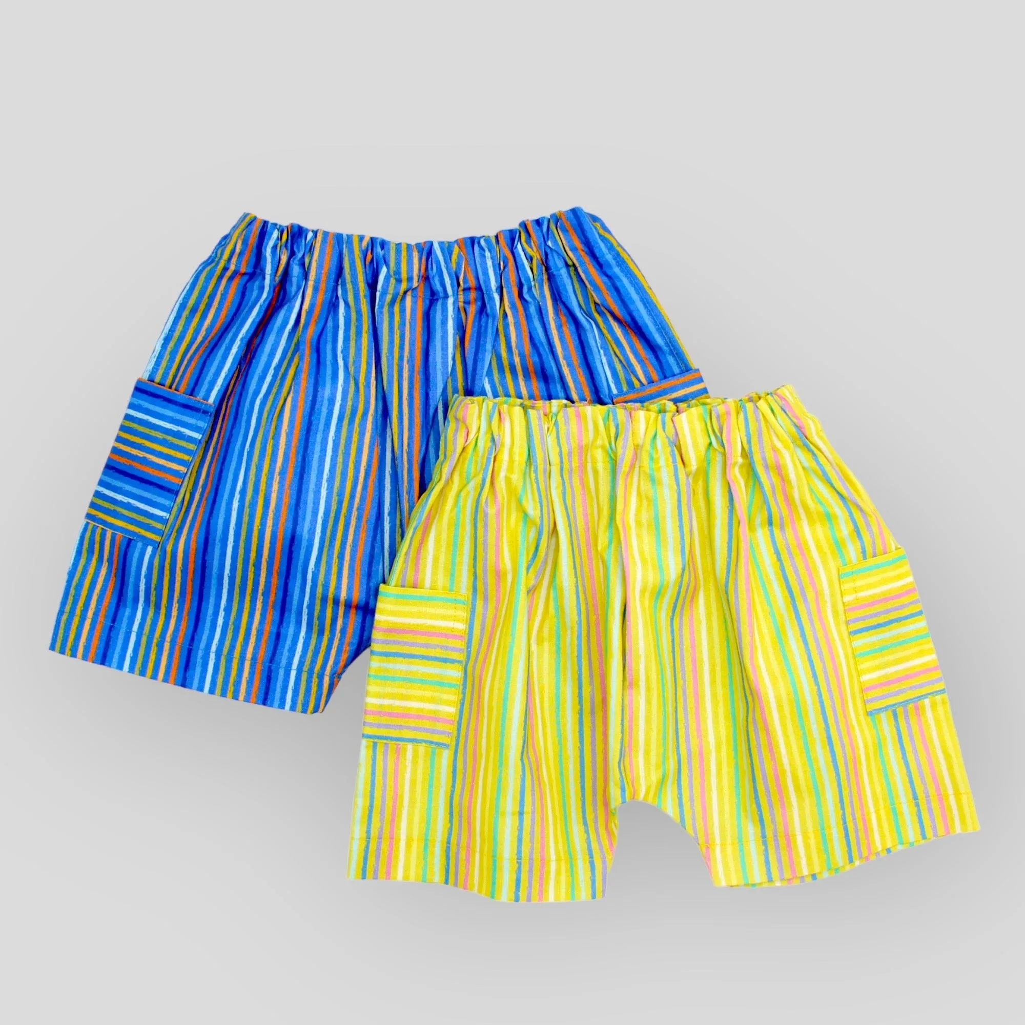 Cotton Blue Lake Stripes Cargo Style Summer Shorts