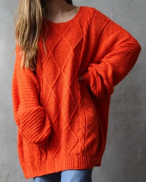 Cozy Flamingo Orange Knit - XL 