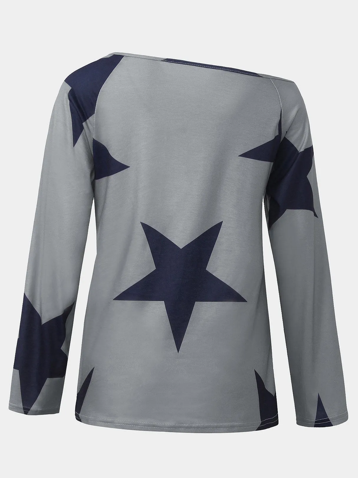 Custom One Shoulder Star Long Sleeve T-Shirts