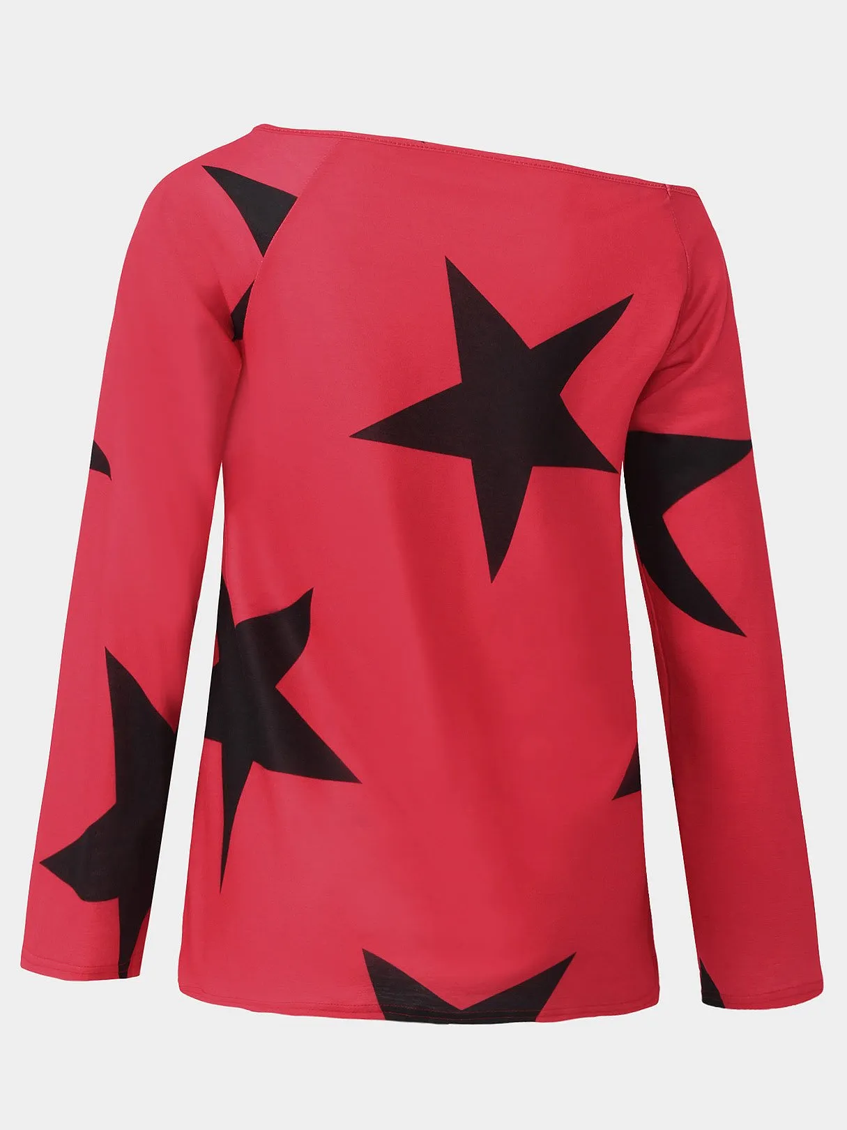 Custom One Shoulder Star Long Sleeve T-Shirts