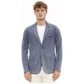 Distretto12 Blue Cotton Mens Blazer