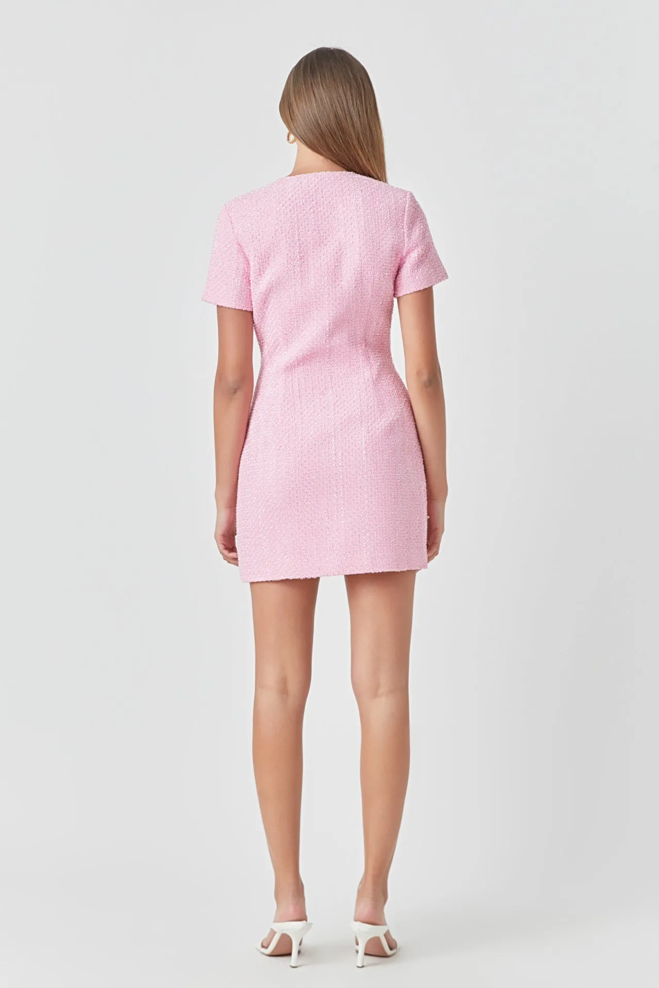 Endless Rose - Short Sleeve Tweed Dress