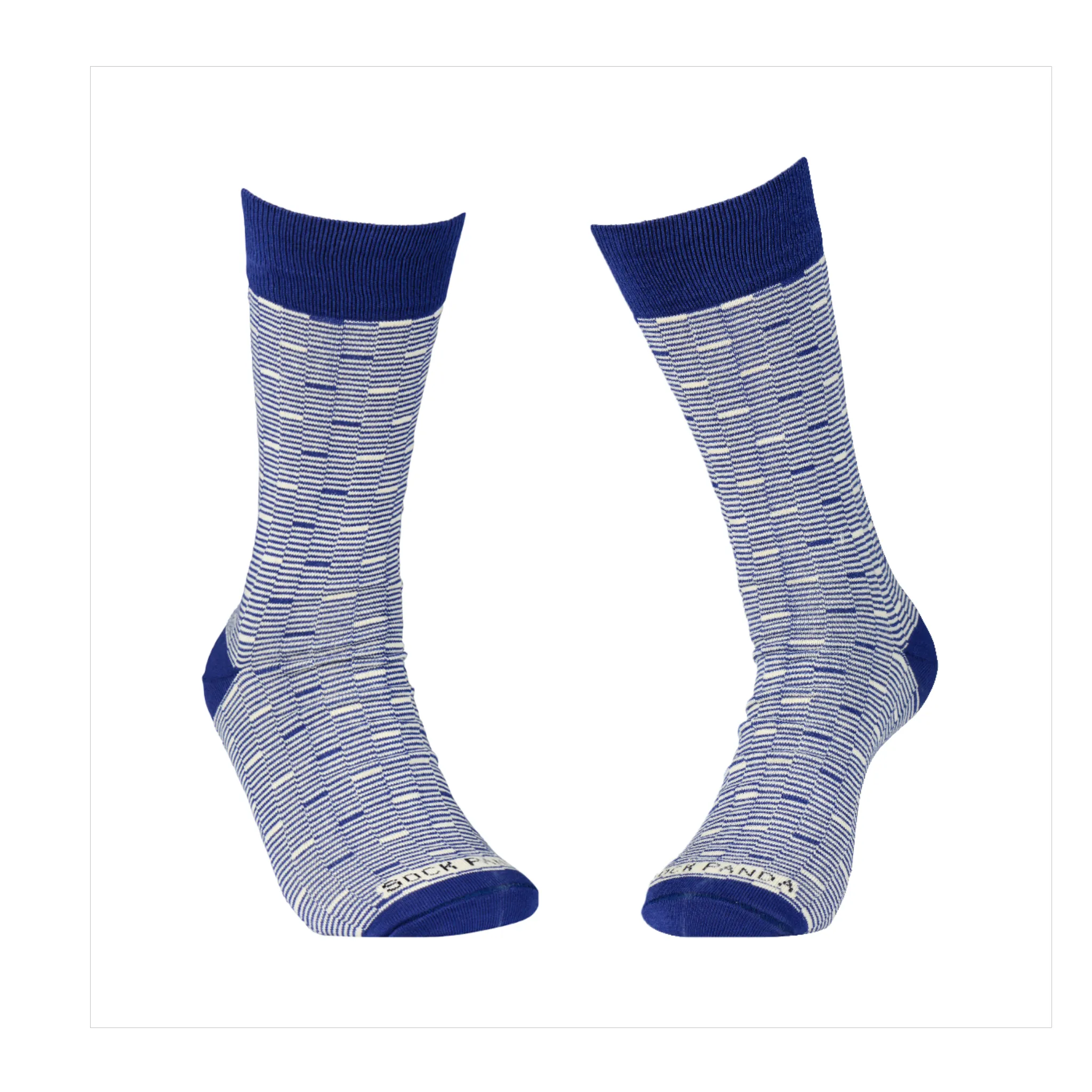 Fashionable Blue & Cream Pattern Socks from the Sock Panda