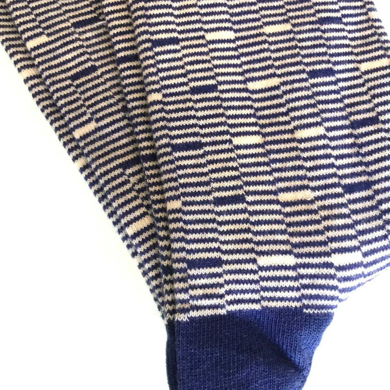 Fashionable Blue & Cream Pattern Socks from the Sock Panda