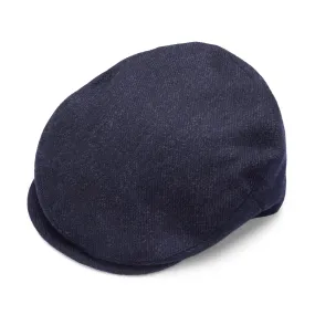 Fox Tweed Char-Navy Twill Snap Brim Flat Cap