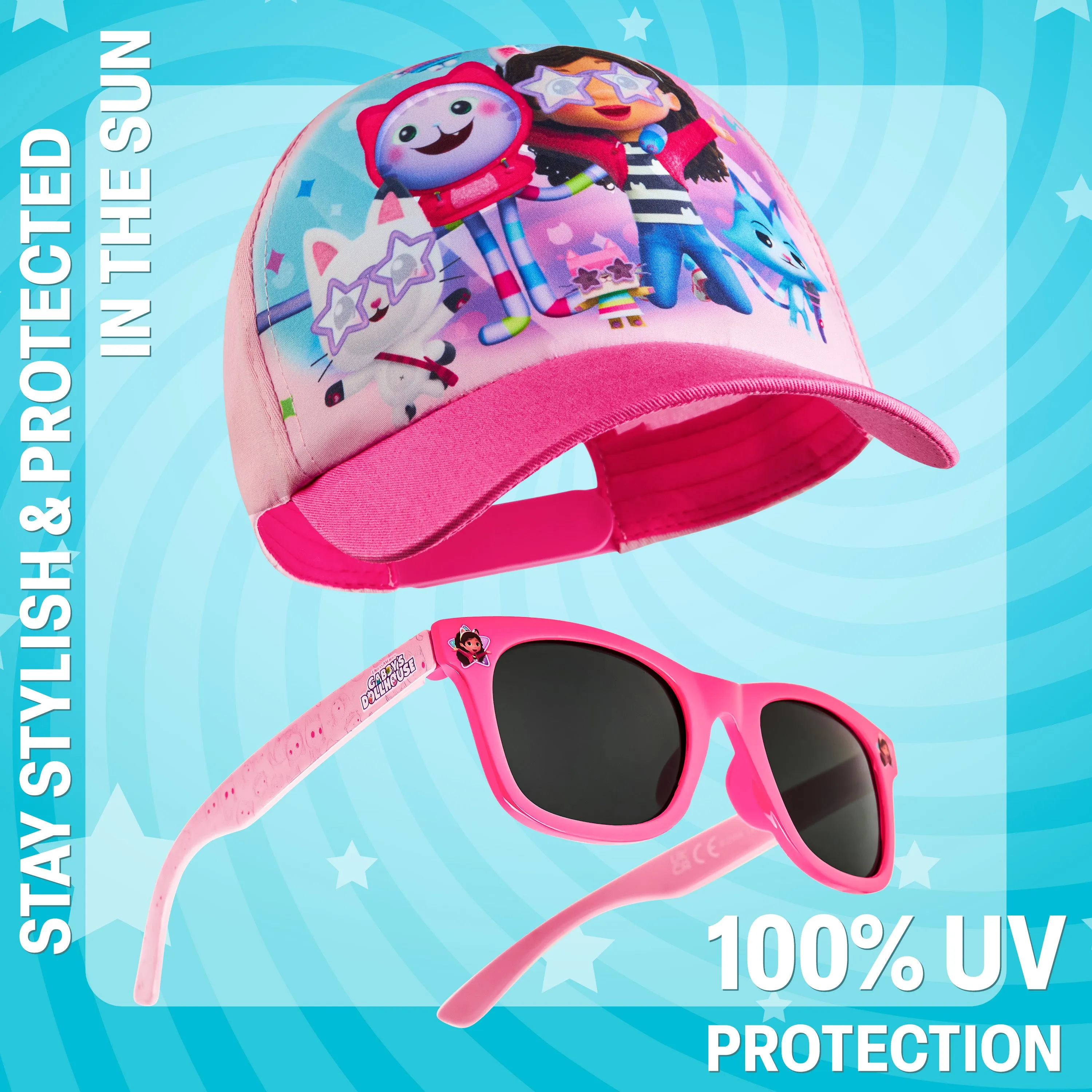 Gabby's Dollhouse Girls Sunglasses and Baseball Cap Set