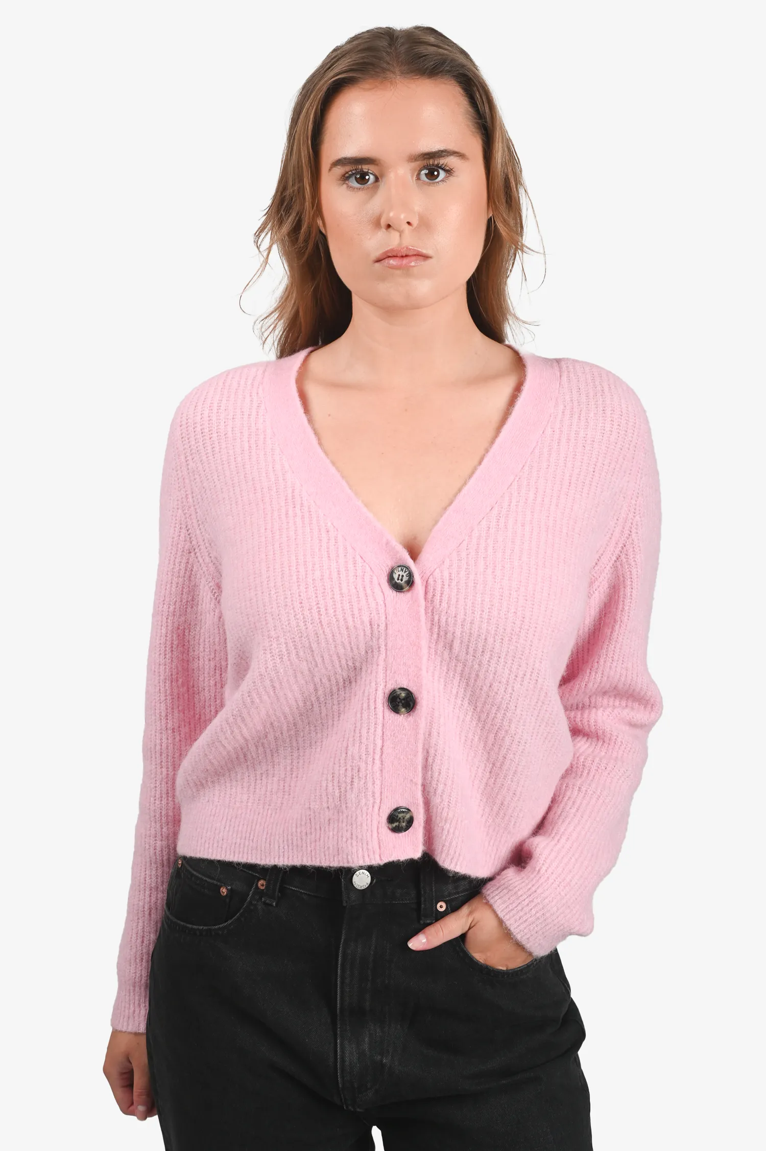 Ganni Pink Alpaca Wool Knit Cardigan Size XS