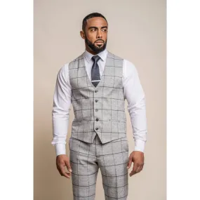 Ghost - Men's Grey Tweed Checked Waistcoat