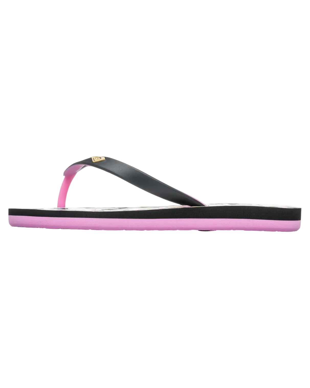 Girls Tahiti VII Flip Flops in Black & Pink Stencil