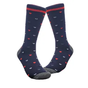 Heart Patterned Socks (Adult Large - Men's Shoe Sizes 8-12)