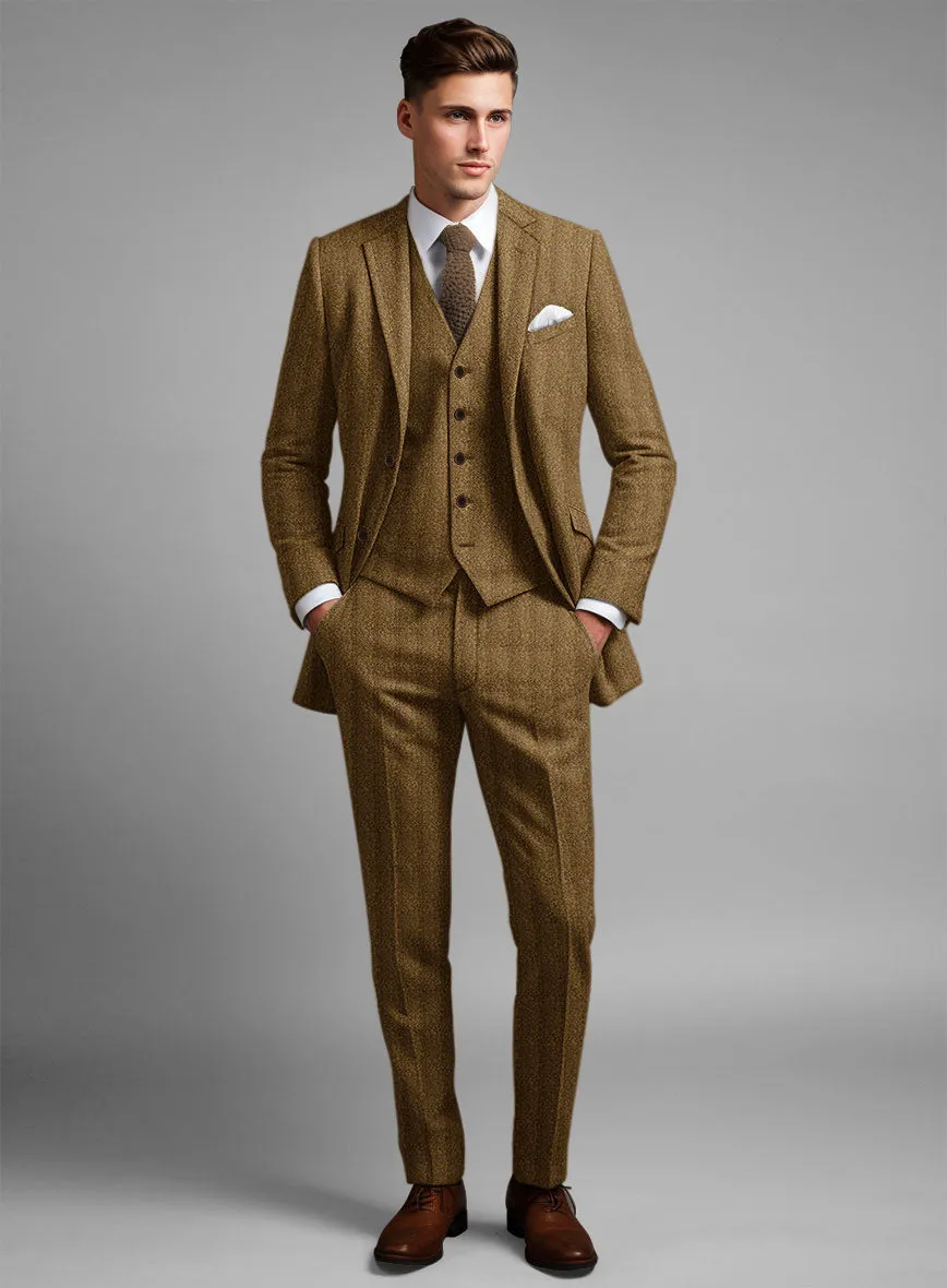 Highlander Tan Herringbone Tweed Suit