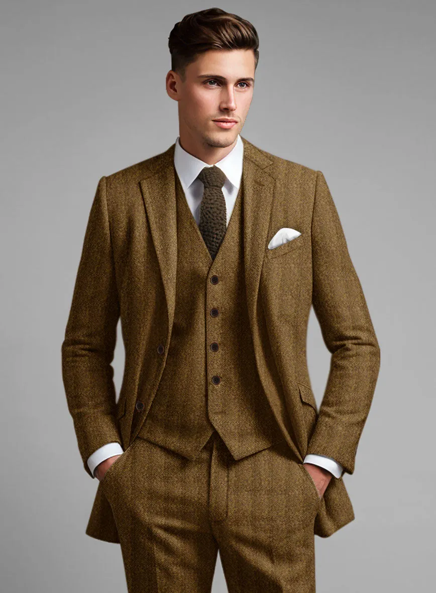 Highlander Tan Herringbone Tweed Suit