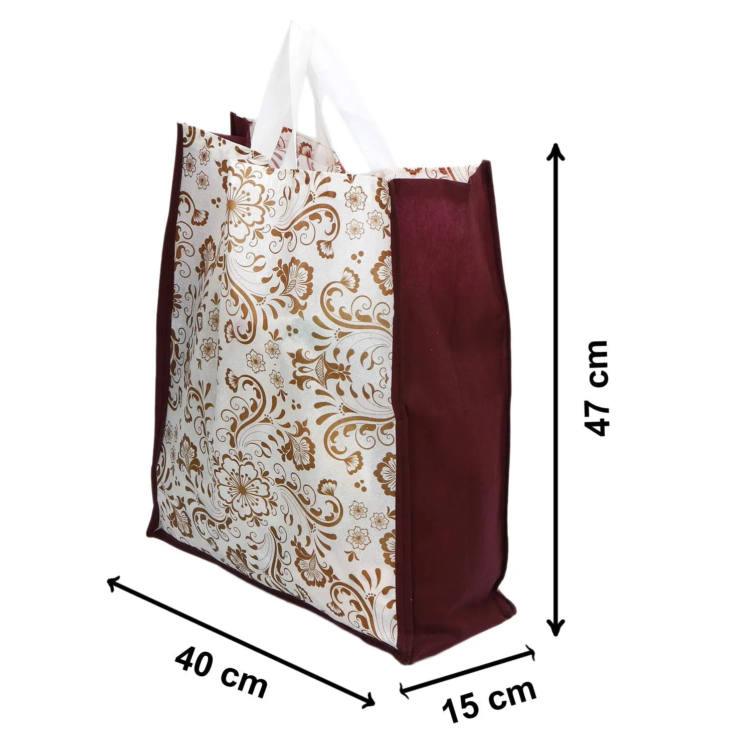 Kuber Industries 24 Pieces Non Woven Eco-Friendly Reusable Multipurpose Shopping Carry Bags (Maroon) - CTKTC30833