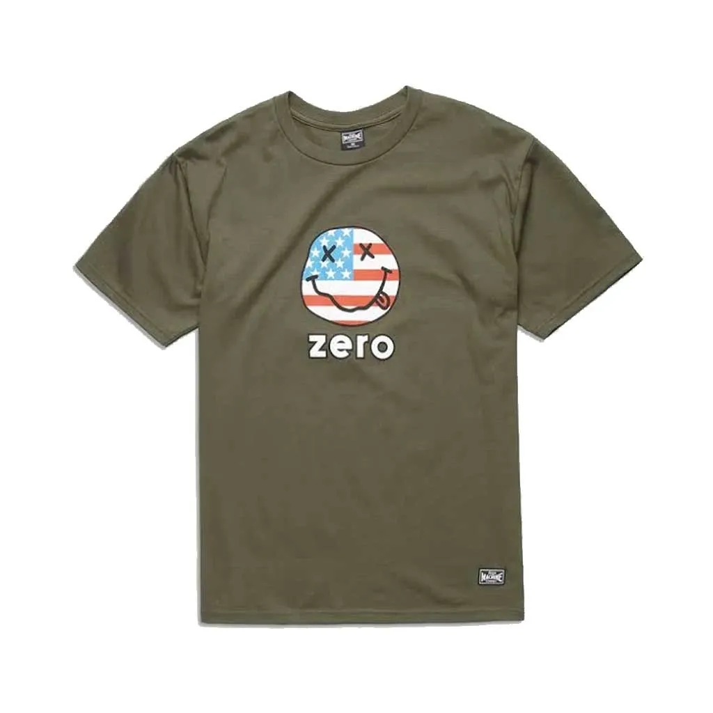 Loser Machine x Zero American Smiley Tee - Military Green