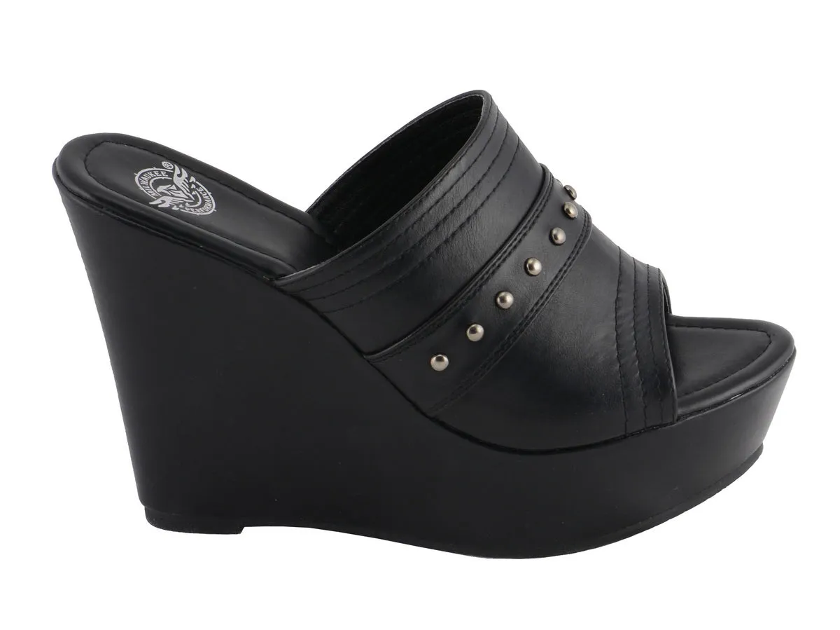 Milwaukee Leather MBL9408 Women's Black Open Toe Fashion Casual