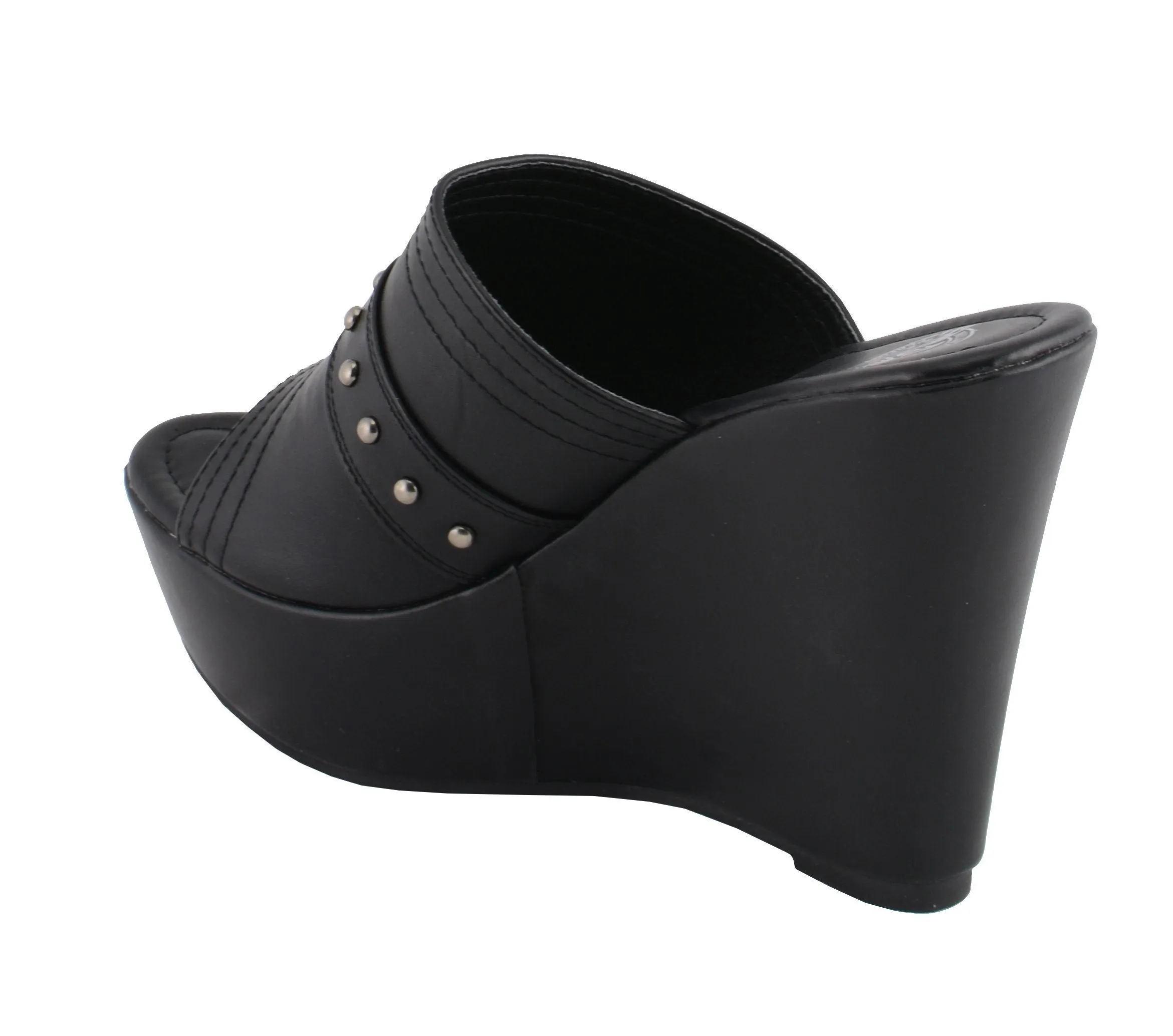 Milwaukee Leather MBL9408 Women's Black Open Toe Fashion Casual