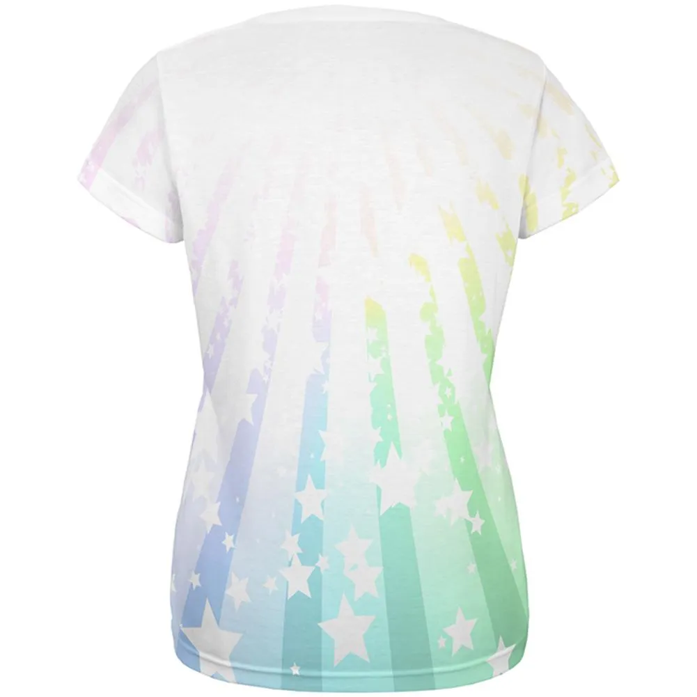 My Spirit Animal Narwhal Unicorn Of The Sea Pastel All Over Womens T Shirt