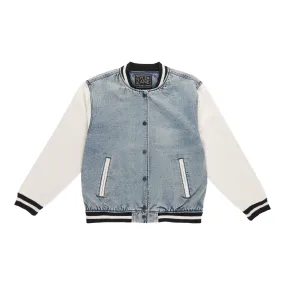 mySTYLE Women's Denim Varsity Jacket