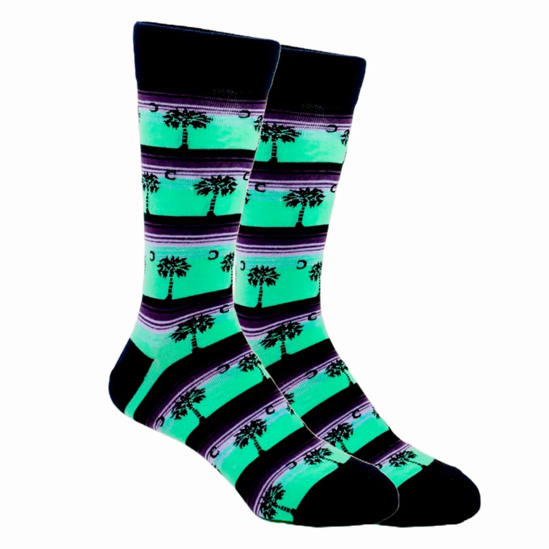 Palm Tree Socks from the Sock Panda (Adult Large - Men's Shoe Sizes 8-12)