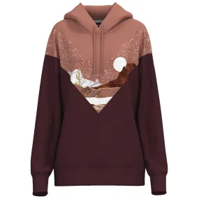 "Berkley" Pink/Maroon Chevron Pattern Hoody