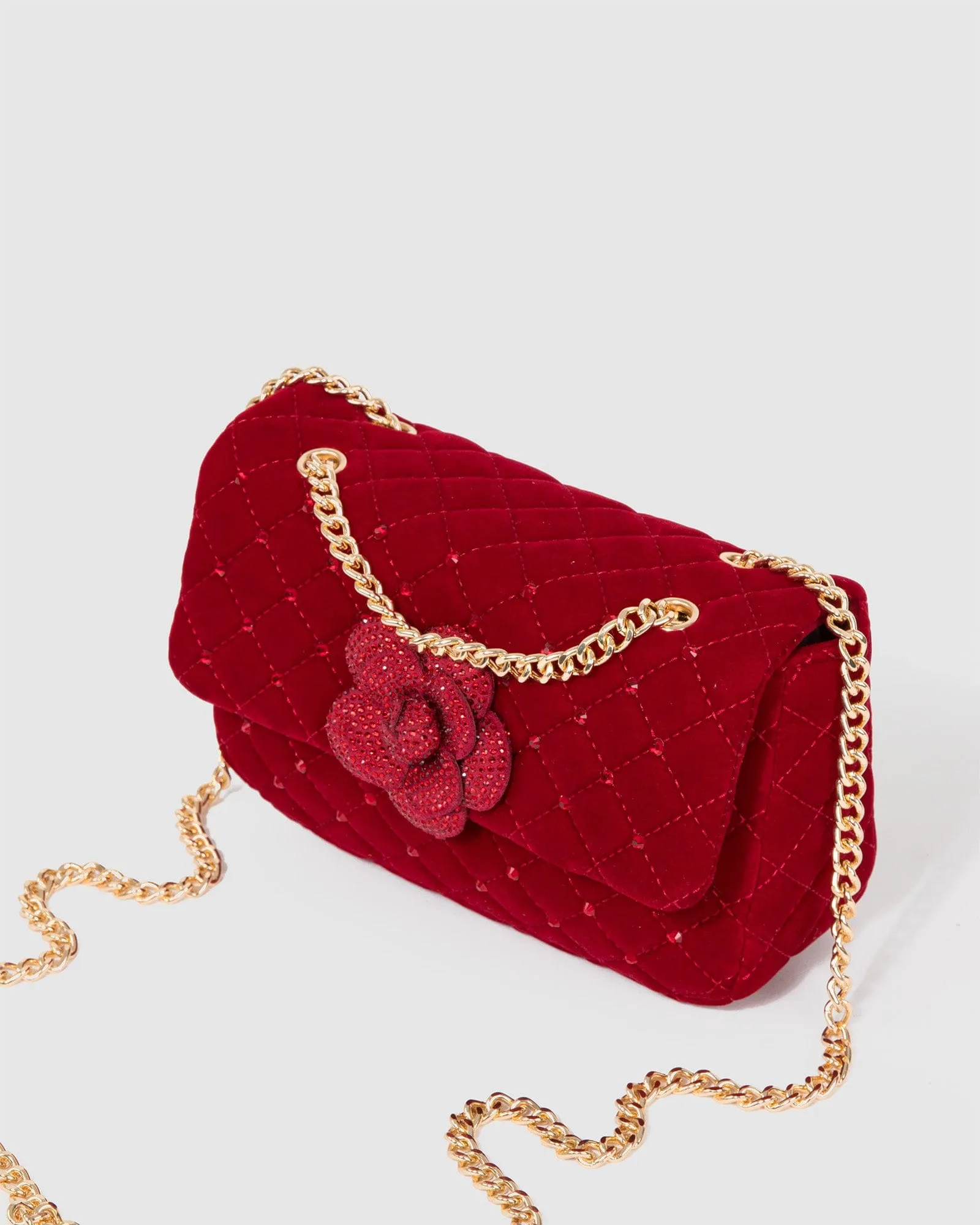 Red Camille Rose Crossbody Bag