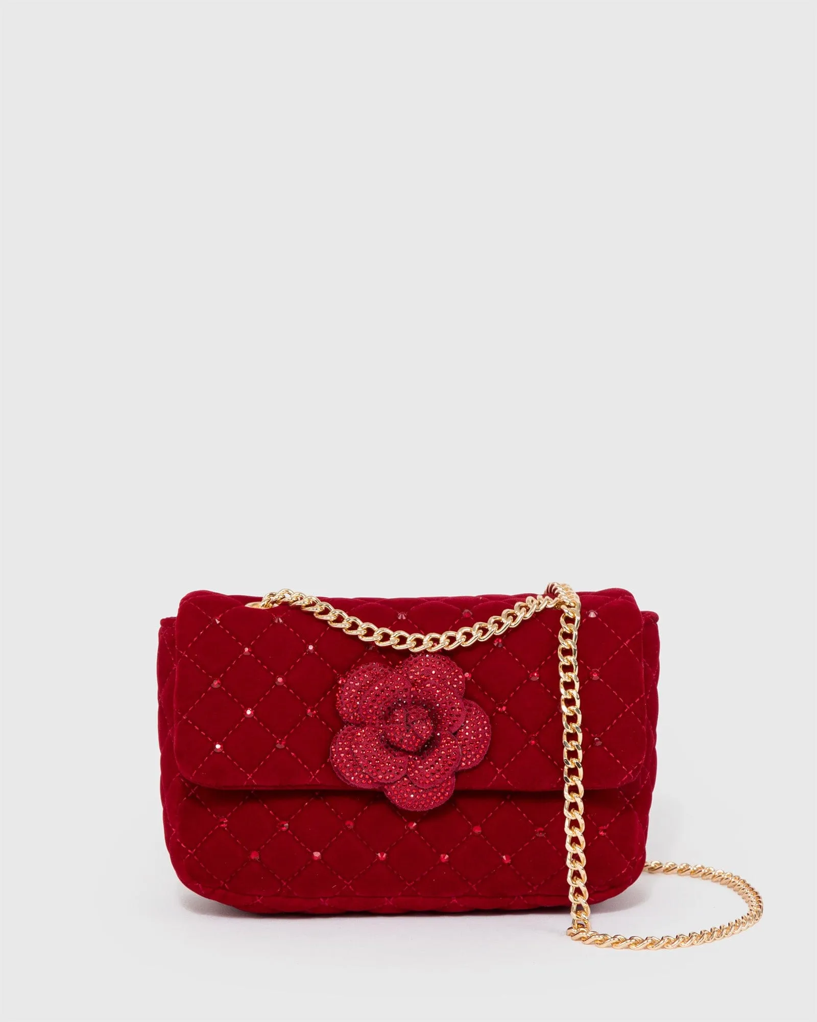 Red Camille Rose Crossbody Bag