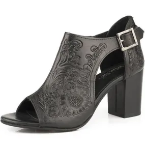 Roper Black Open Toe Ladies' Heel