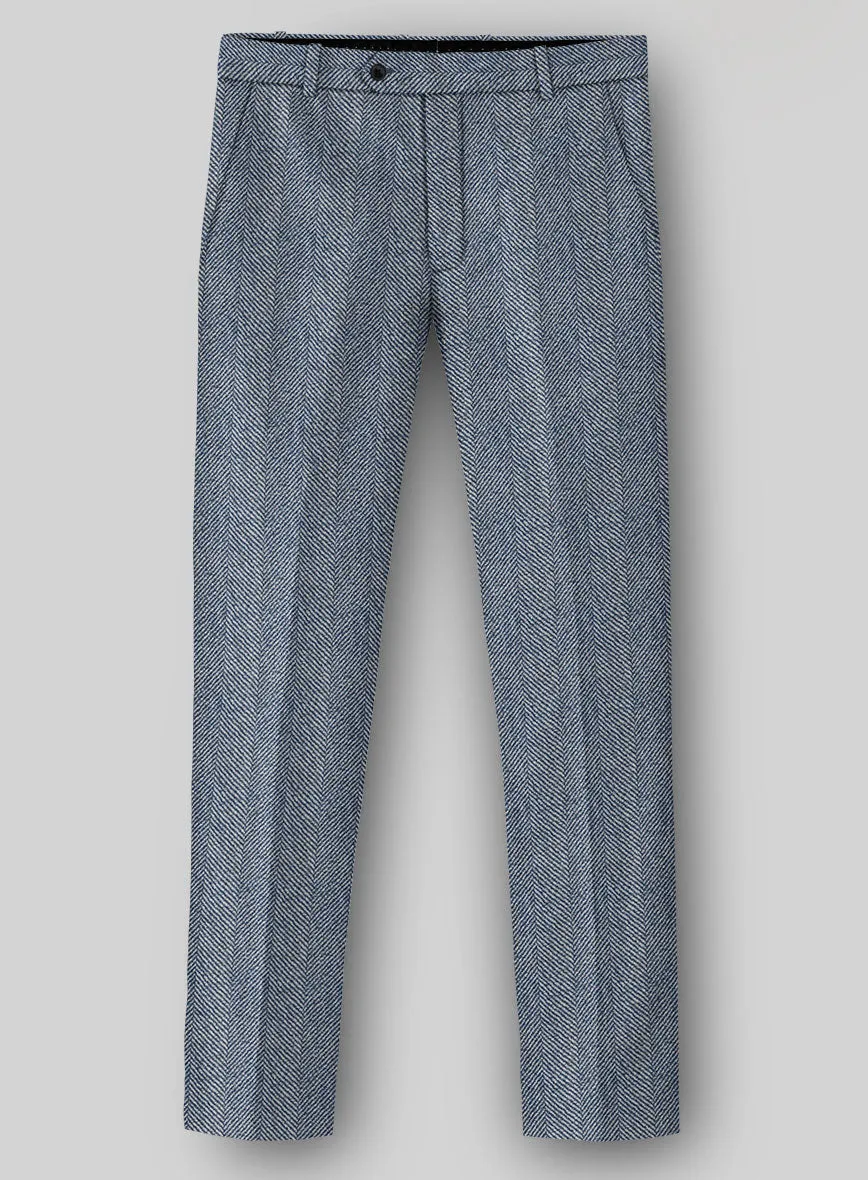 Sartori Anselmo Blue Herringbone Soft Tweed Suit