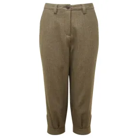 Schoffel High Waisted Ladies Tweed Breeks - Loden Green Herringbone Tweed