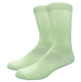 Solid Color Crew Cotton Dress Socks - Mint