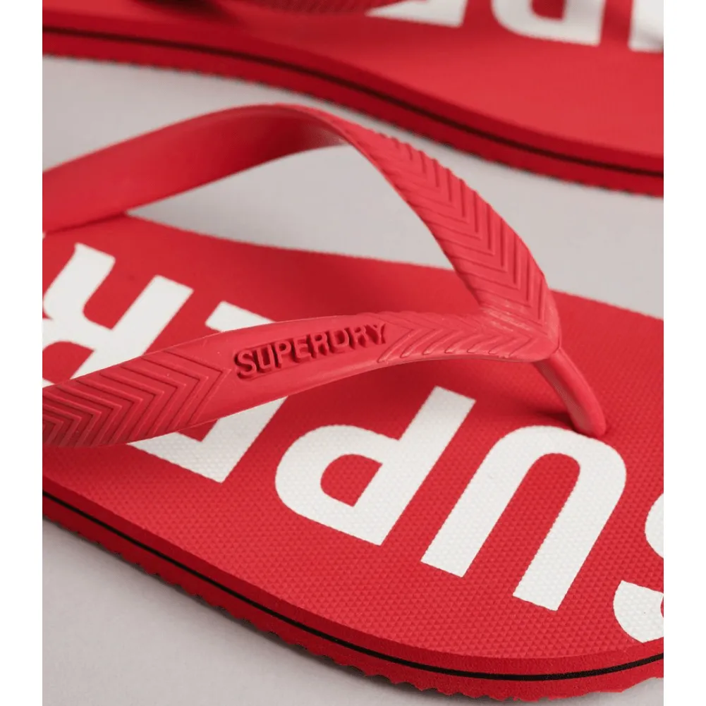 Superdry Mens Code Essential Flip Flop Risk Red