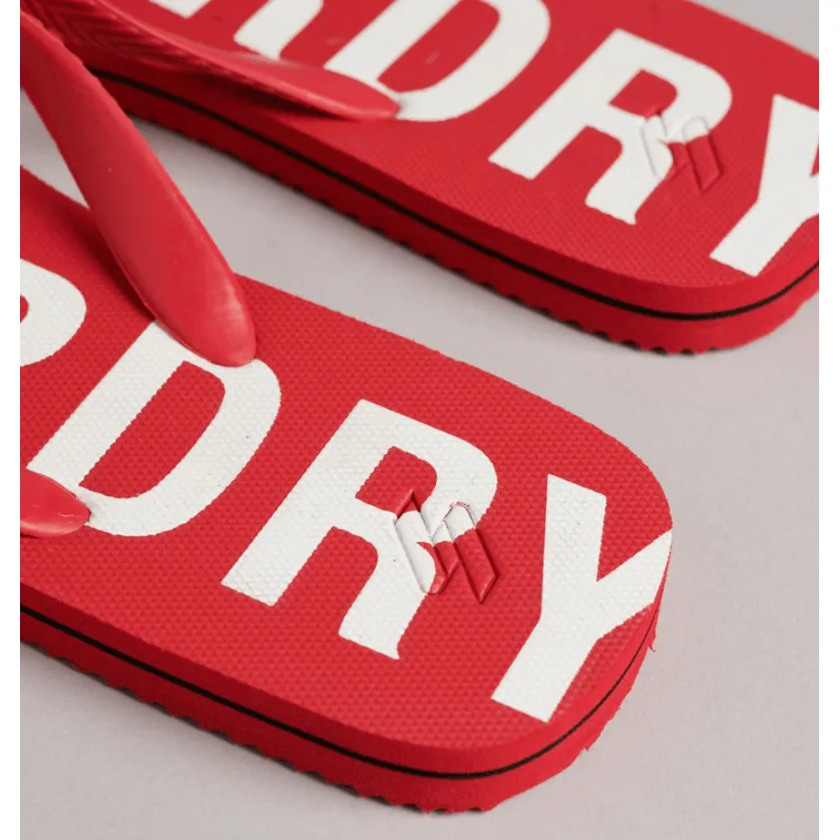 Superdry Mens Code Essential Flip Flop Risk Red