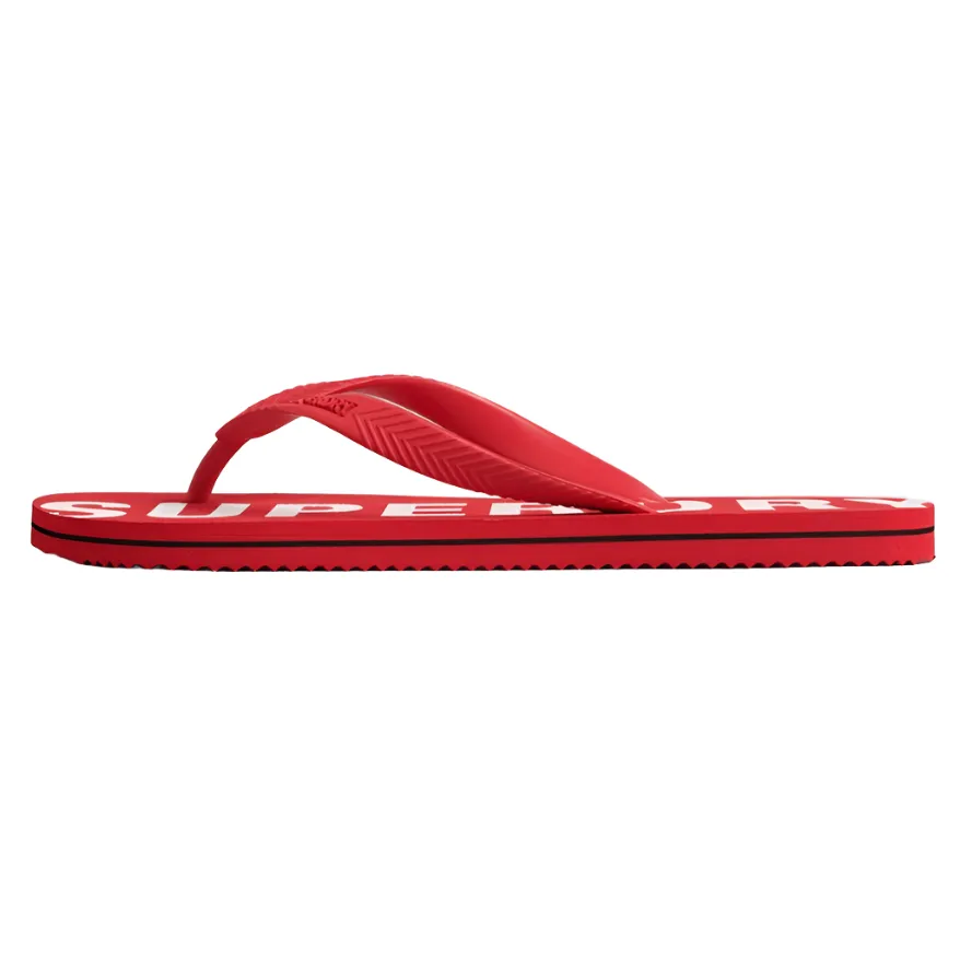 Superdry Mens Code Essential Flip Flop Risk Red