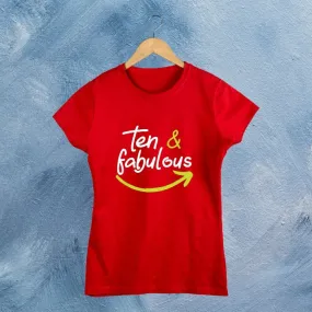 Ten & Fabulous Tenth Birthday T-Shirt for Boys & Girls