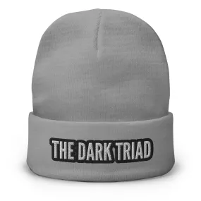 THE DARK TRIAD: Embroidered Outlined Beanie - White