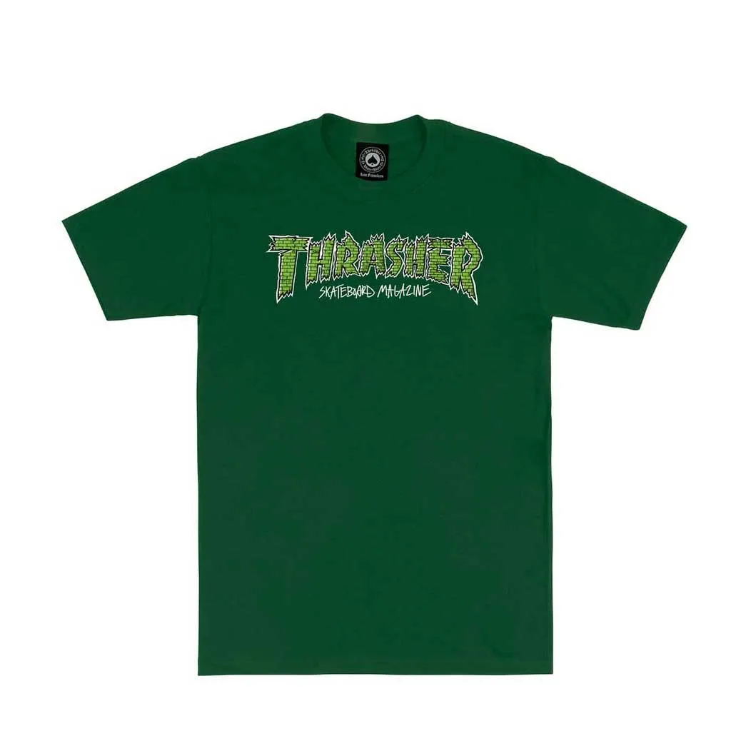 Thrasher Brick Tee - Forest Green