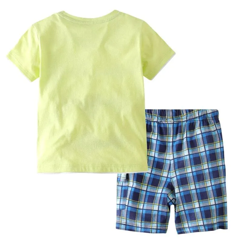 Toddler/Kid Boy's Motorcycle Print T-shirt and Shorts Set